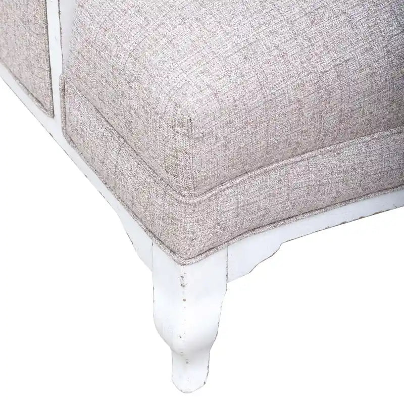 Antique White Upholstered Accent Chair