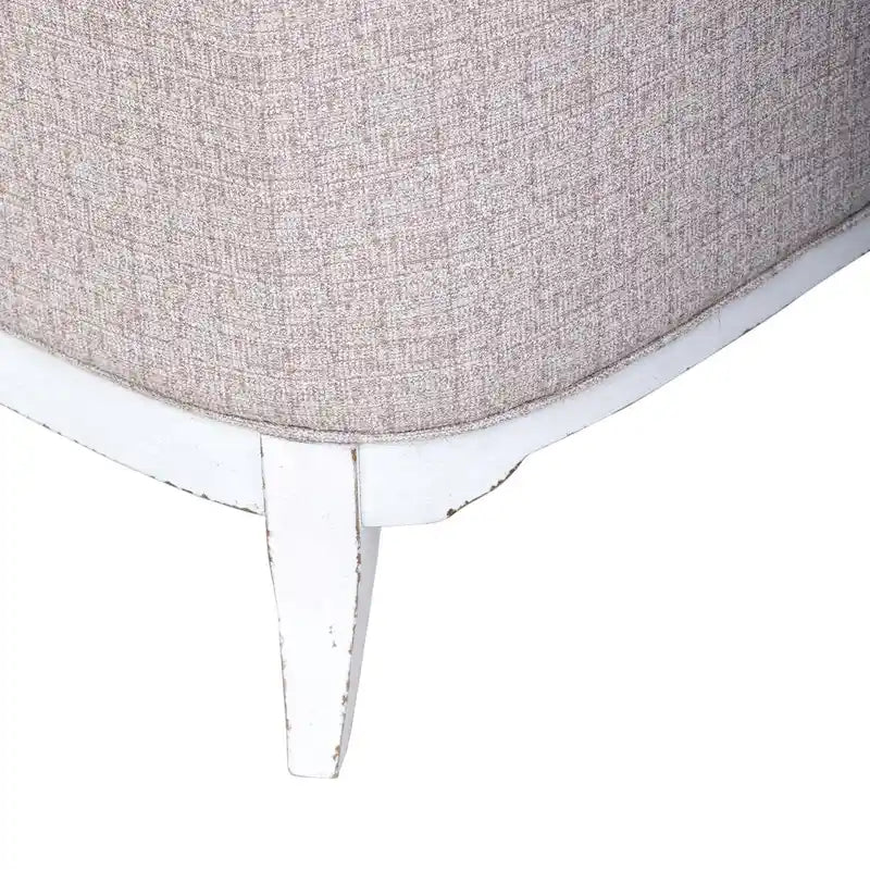 Antique White Upholstered Accent Chair
