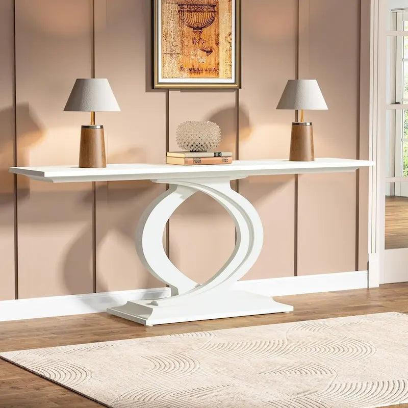 Weiße Konsolentisch im Landhausstil für das Wohnzimmer
