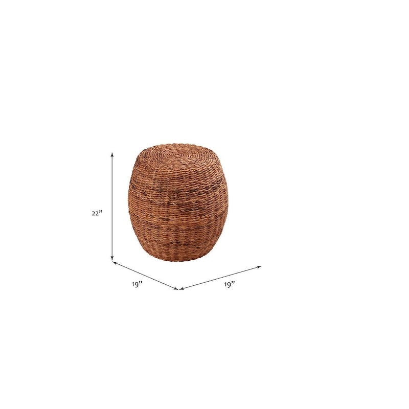Wicker End Table, Heavy-Duty Wicker Side Table, Weather-Resistant Top, Versatile Table for Indoor & Outdoor