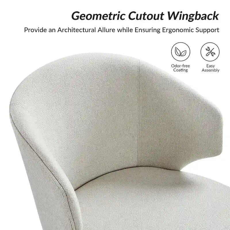 Mid-Century Modern Dining Chair with Wing Back Solid Wood Legs Set of 2