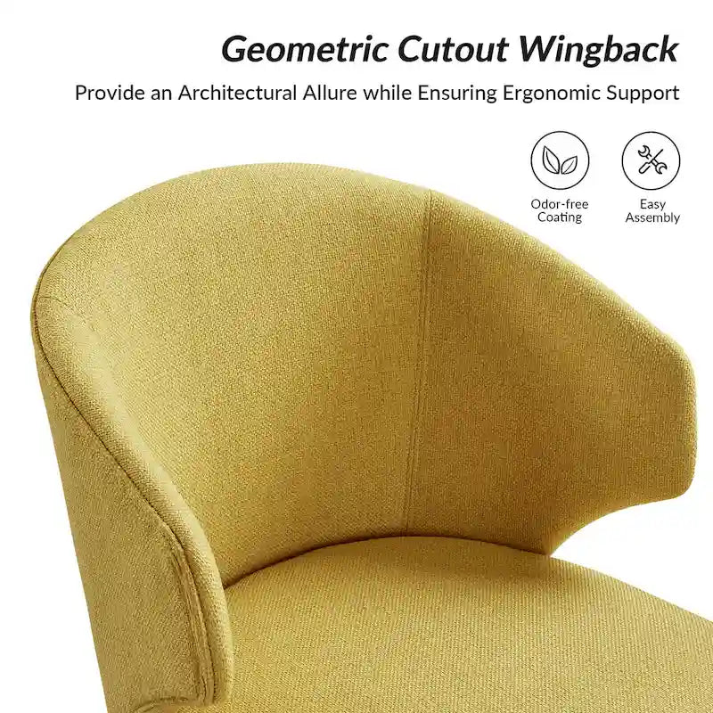 Mid-Century Modern Dining Chair with Wing Back Solid Wood Legs Set of 2