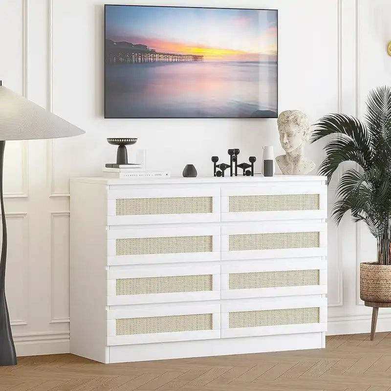 8 Drawer Double Dresser, Wooden Dresser Chest