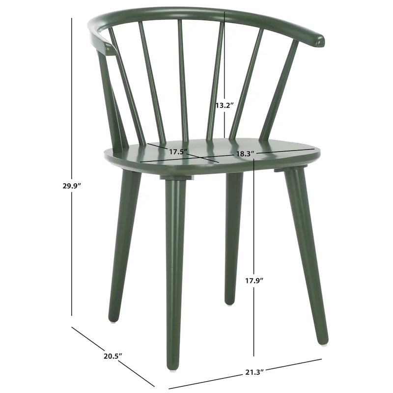 18-inch Curved Spindle Side Chair [SET of 2] - 21W x 21D x 30H