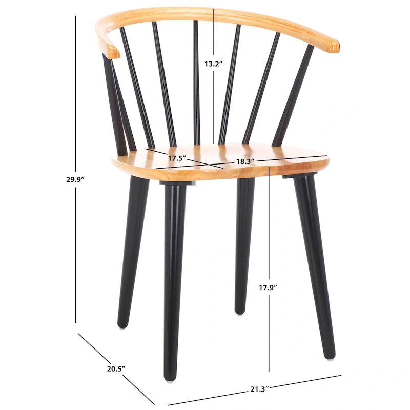 18-inch Curved Spindle Side Chair [SET of 2] - 21W x 21D x 30H