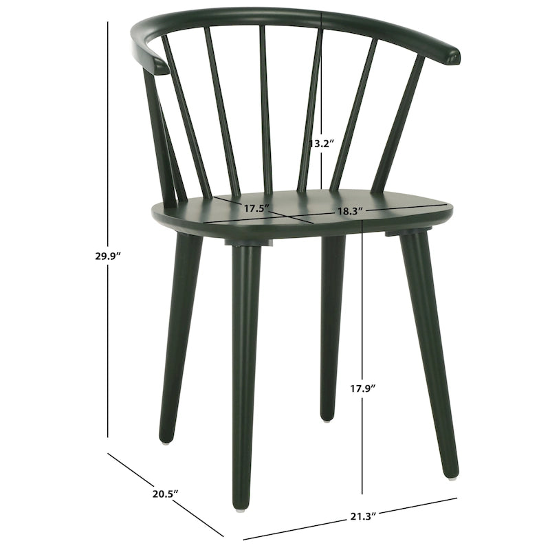 18-inch Curved Spindle Side Chair [SET of 2] - 21W x 21D x 30H