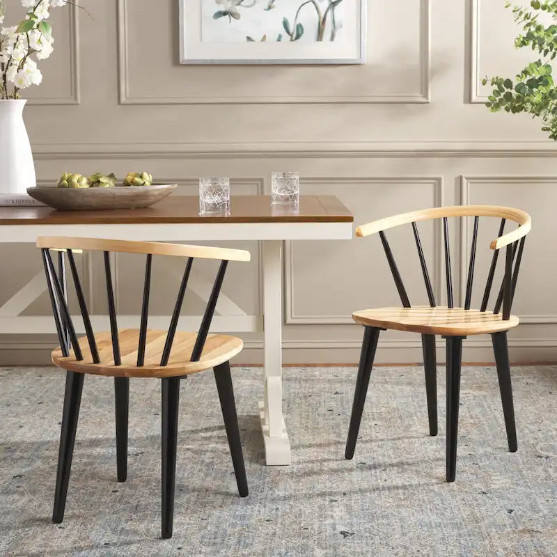 18-inch Curved Spindle Side Chair [SET of 2] - 21W x 21D x 30H