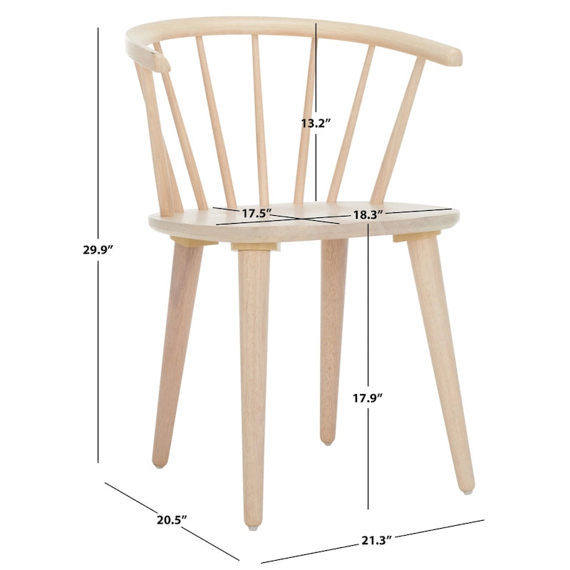 18-inch Curved Spindle Side Chair [SET of 2] - 21W x 21D x 30H