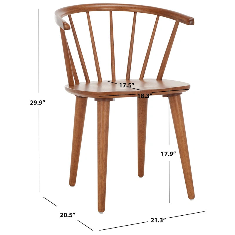 18-inch Curved Spindle Side Chair [SET of 2] - 21W x 21D x 30H